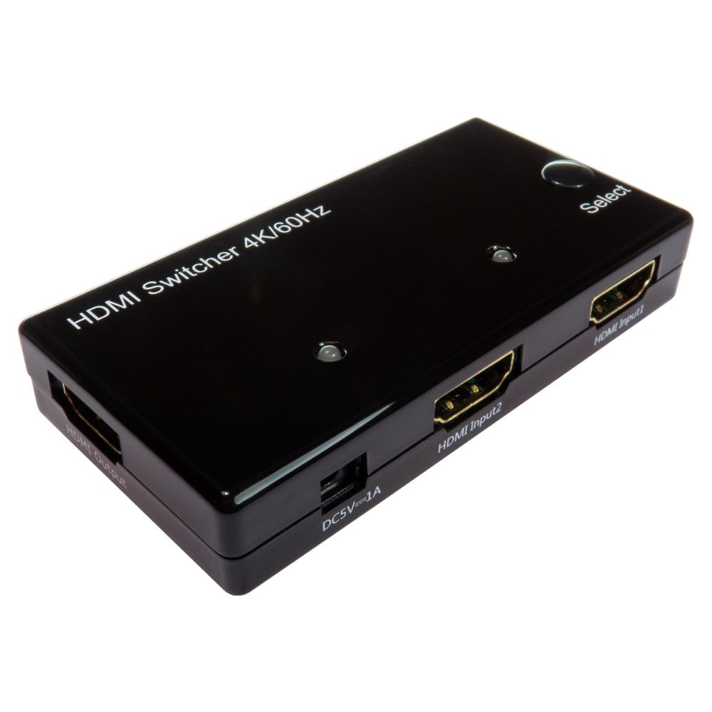 2 Way HDMI Switch, 4k 60Hz, 2 in 1 out