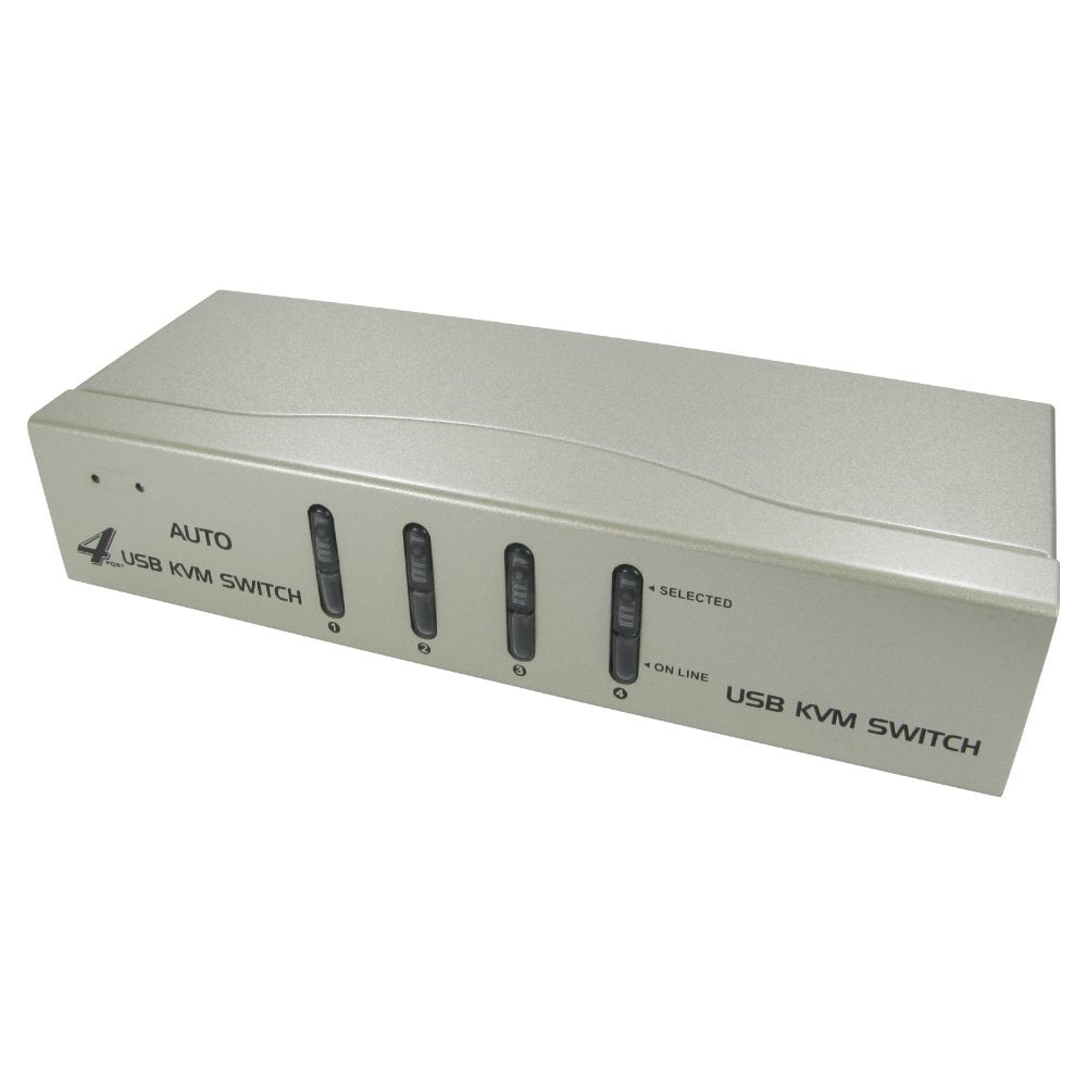 4 Port USB KVM Switch HD15 VGA Plus USB