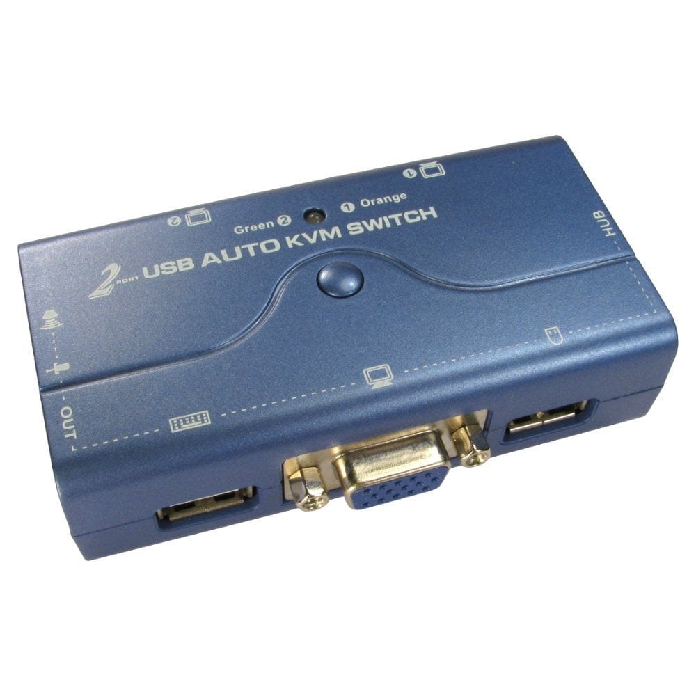 2 Port KVM Switch USB Audio VGA with Cables
