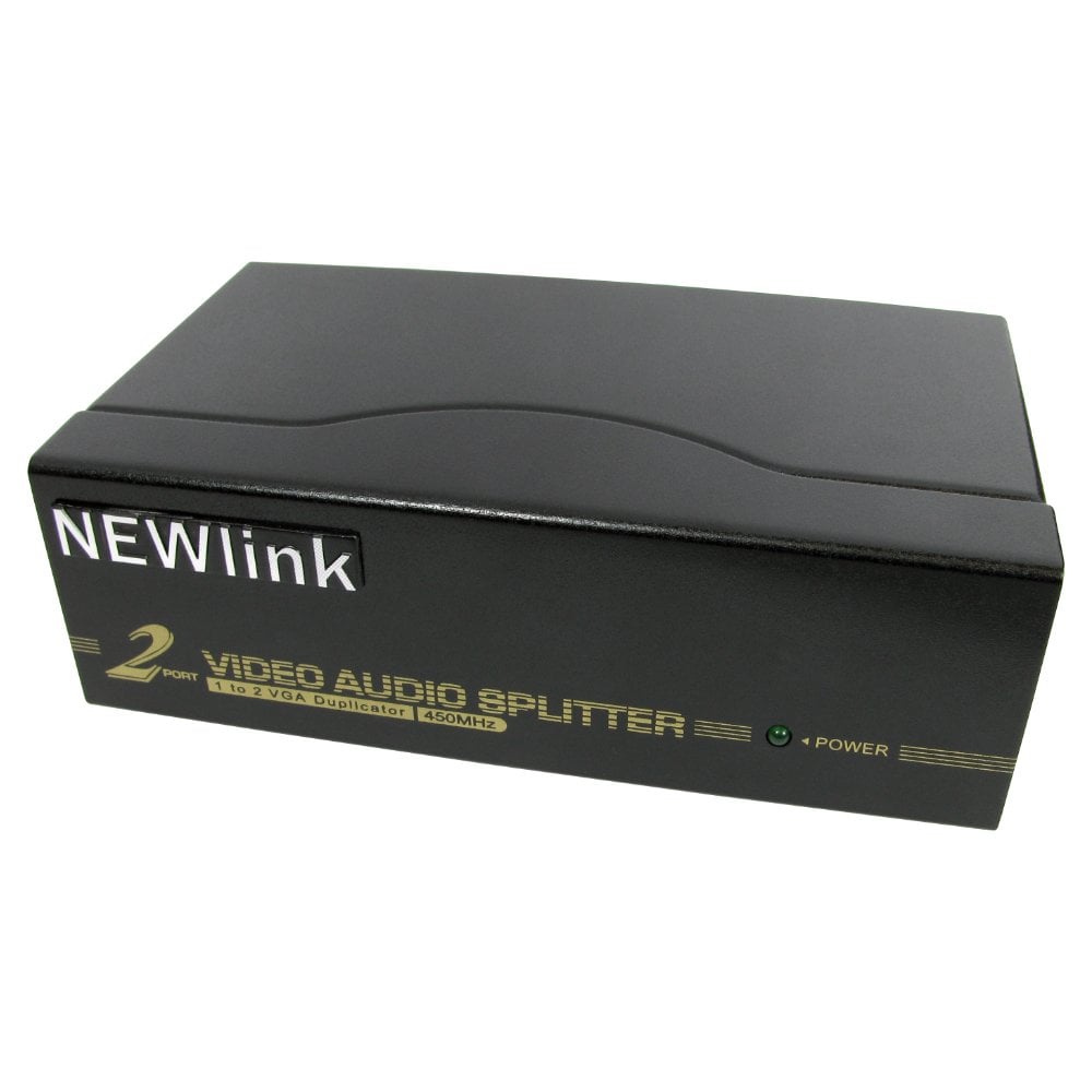 2 Port VGA Splitter with Audio HD15 plus 3.5mm