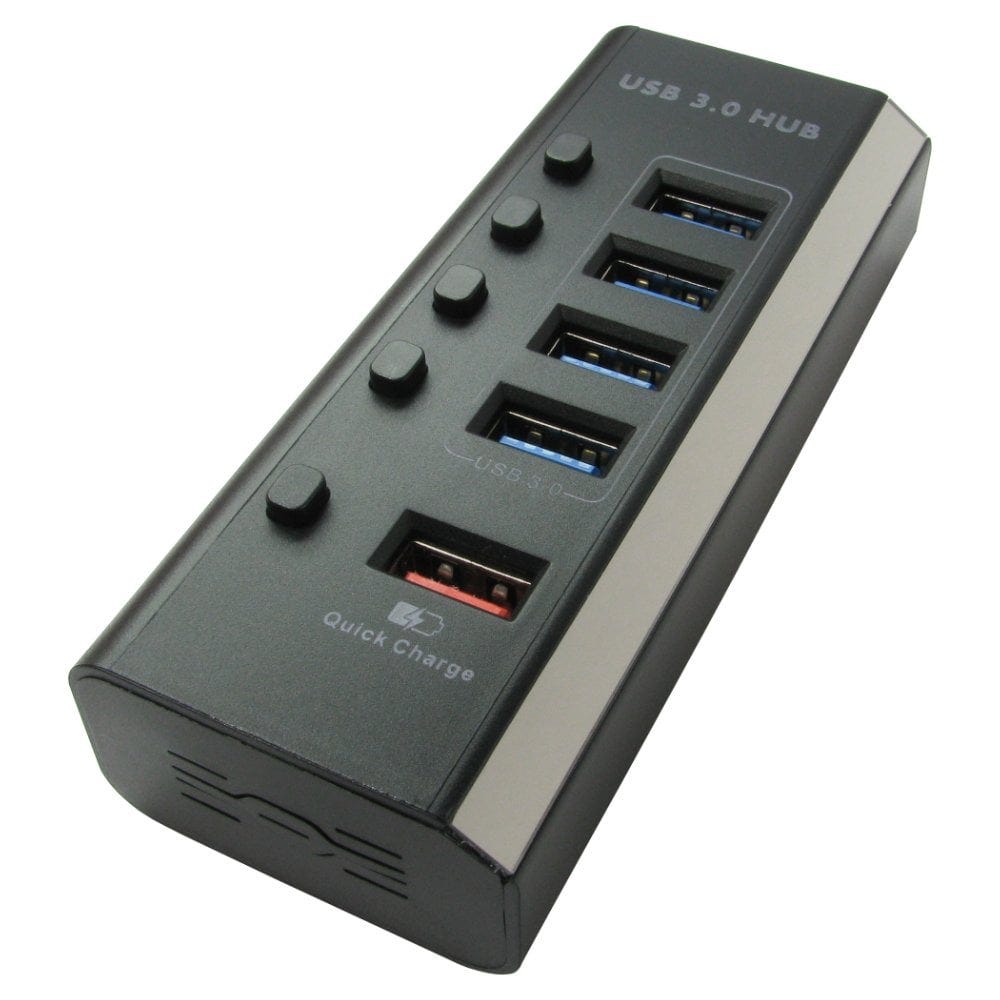 4 Port USB3.0 Hub with Quick Charge Port, Powered