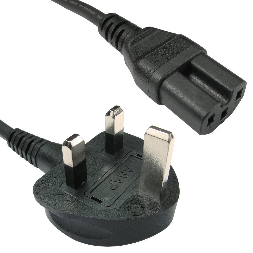 2m C15 UK Mains Lead, Hot Condition Kettle Style