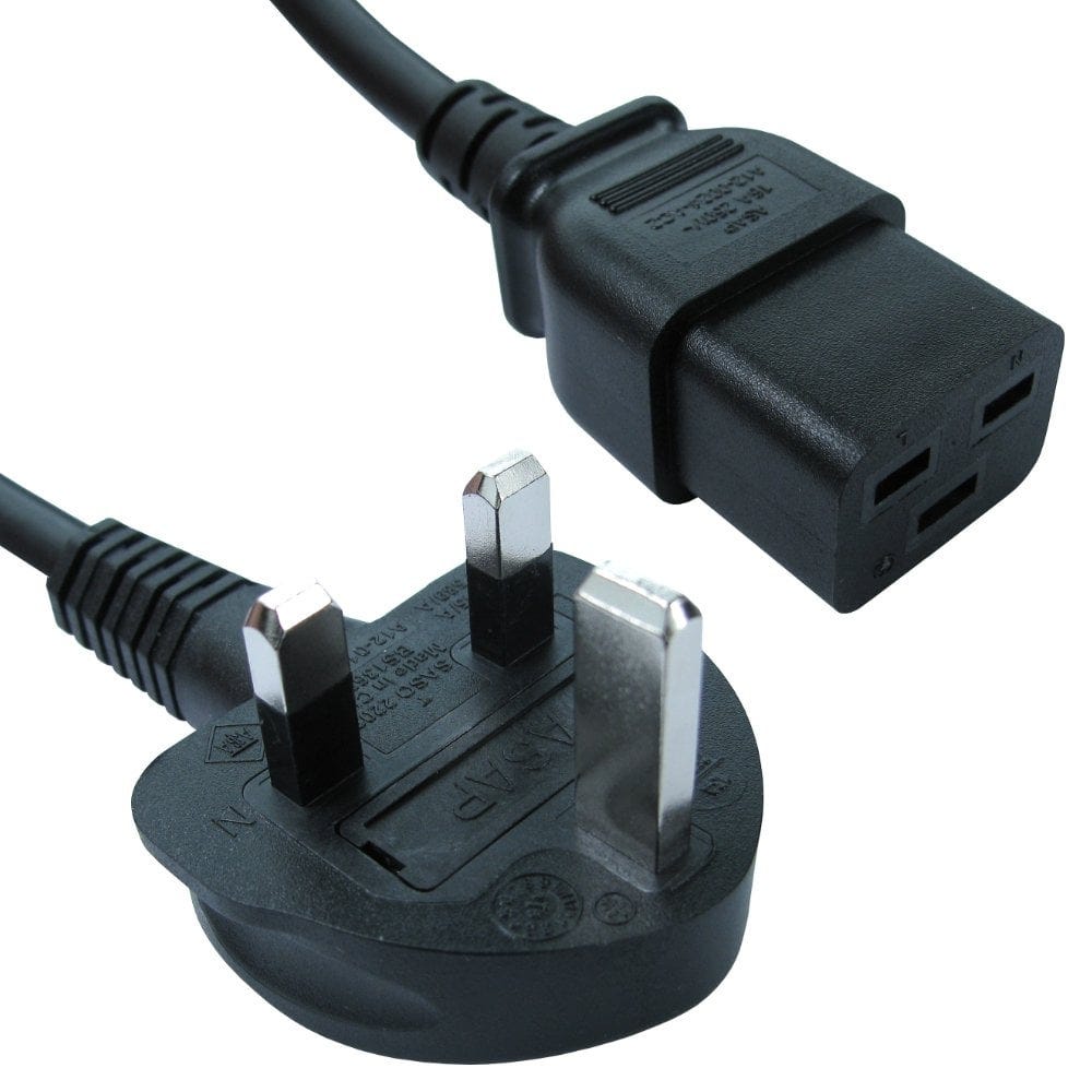 2m UK Plug to IEC C19 Power Cable
