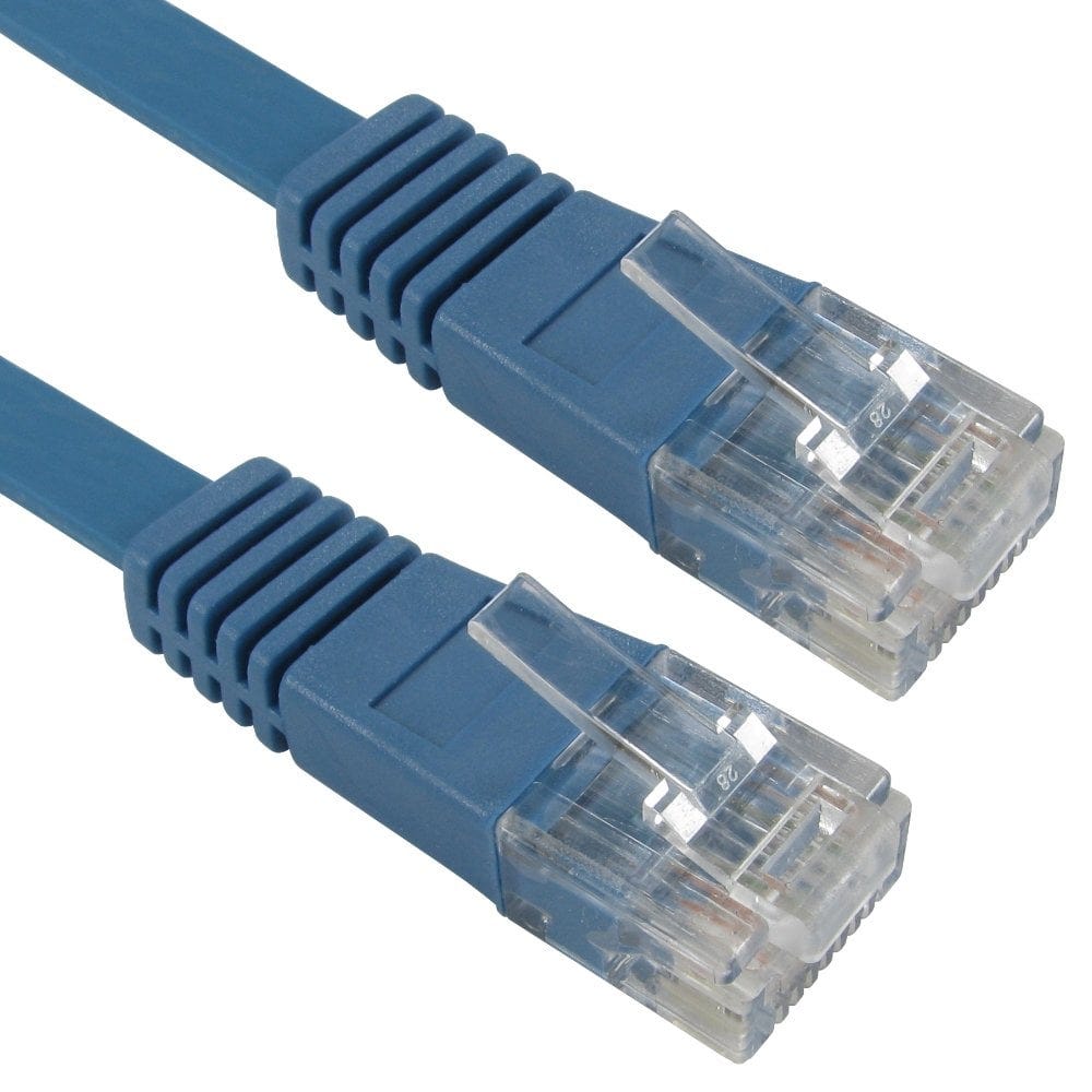 0.5m CAT5e Flat Network Cable Blue