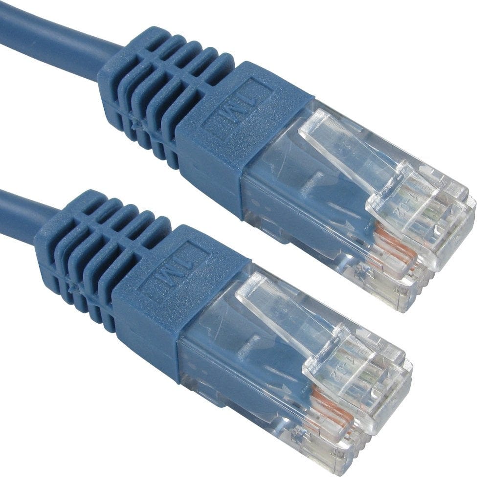 Ethernet Cable 6m CAT5e UTP Full Copper 26AWG Blue