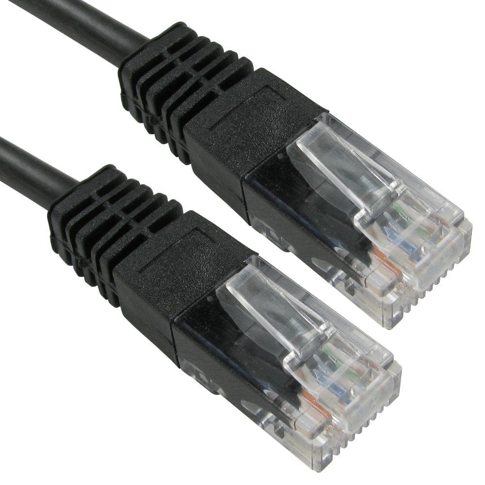 0.25m CAT5e Ethernet Cable UTP Full Copper 26AWG Black