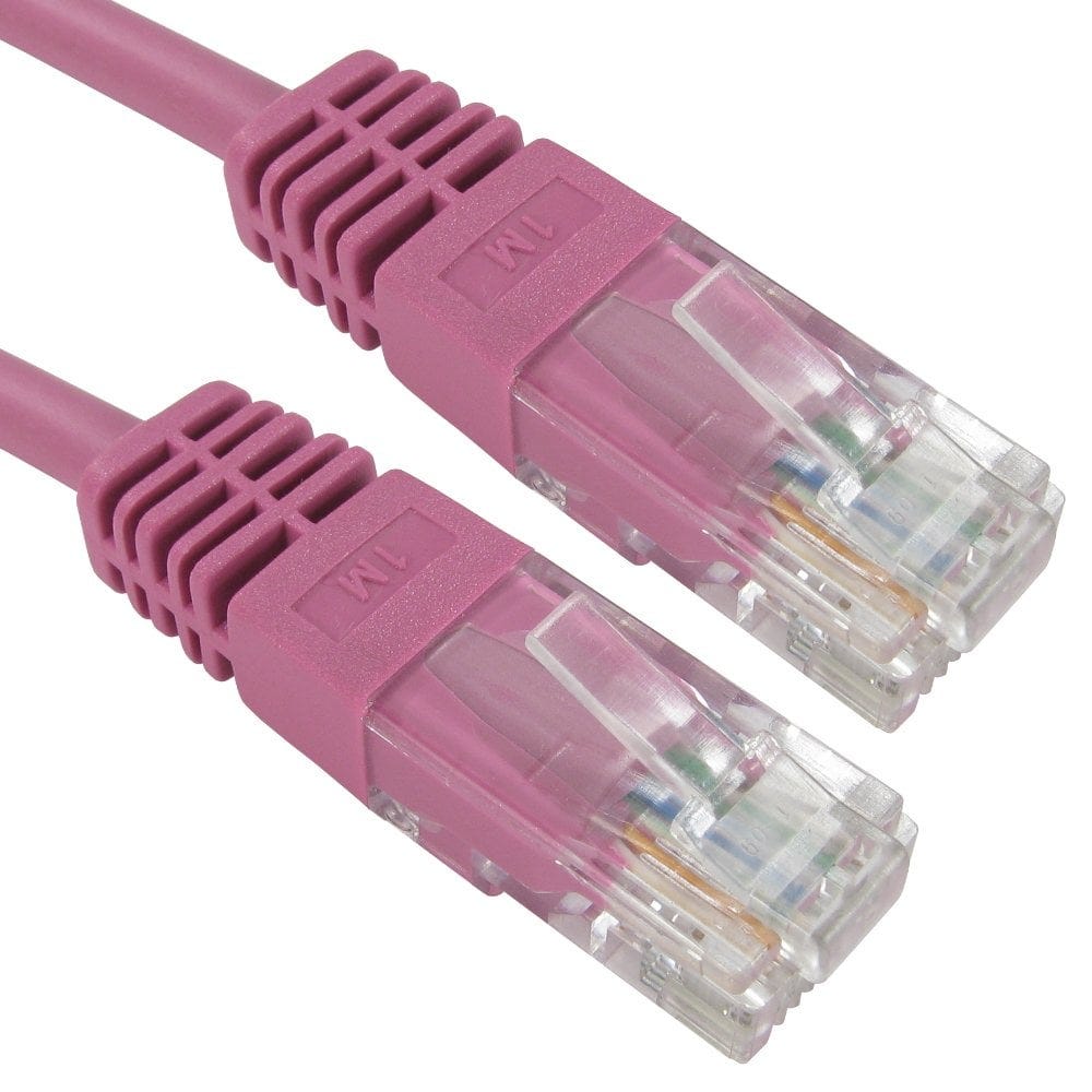 0.25m Pink Patch Cable CAT5e UTP Full Copper 26AWG