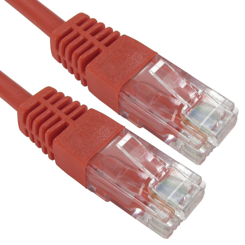0.25m Patch Lead CAT5e UTP Full Copper 26AWG Red