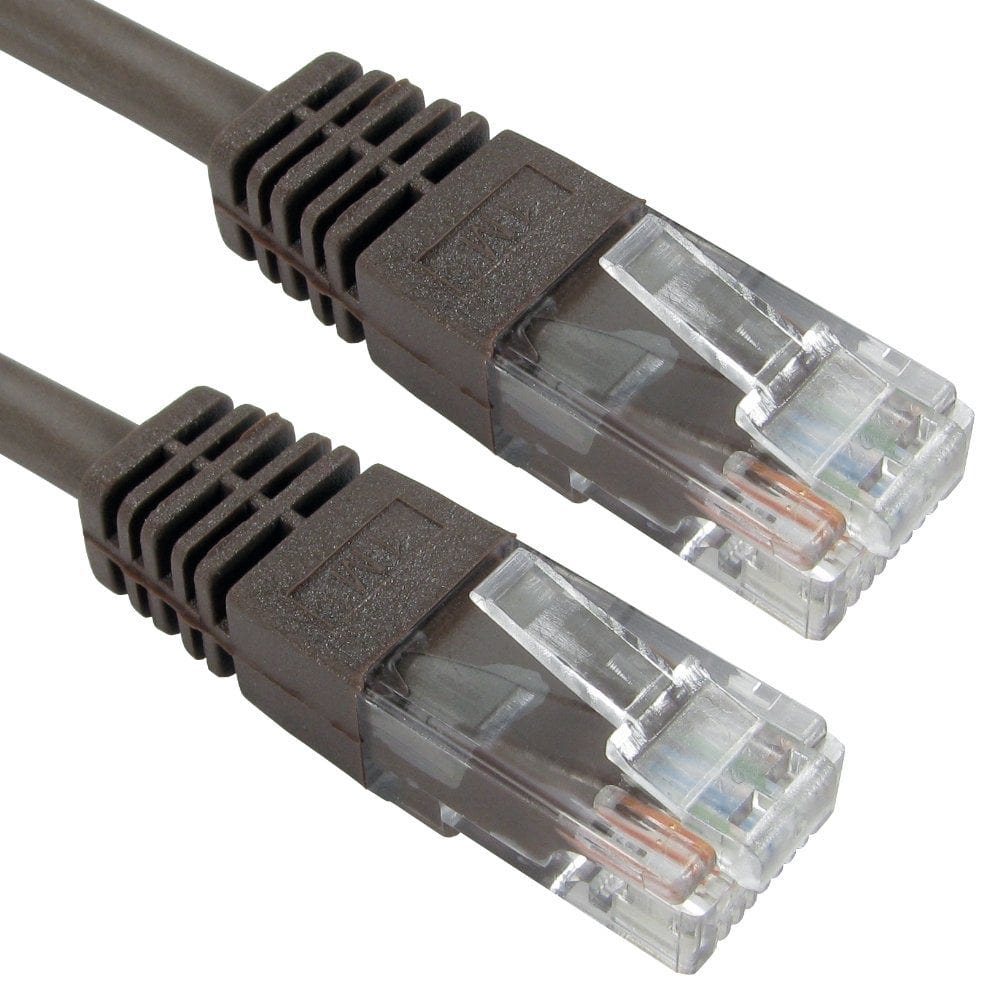 0.25m Brown Ethernet Cable Full Copper 26AWG
