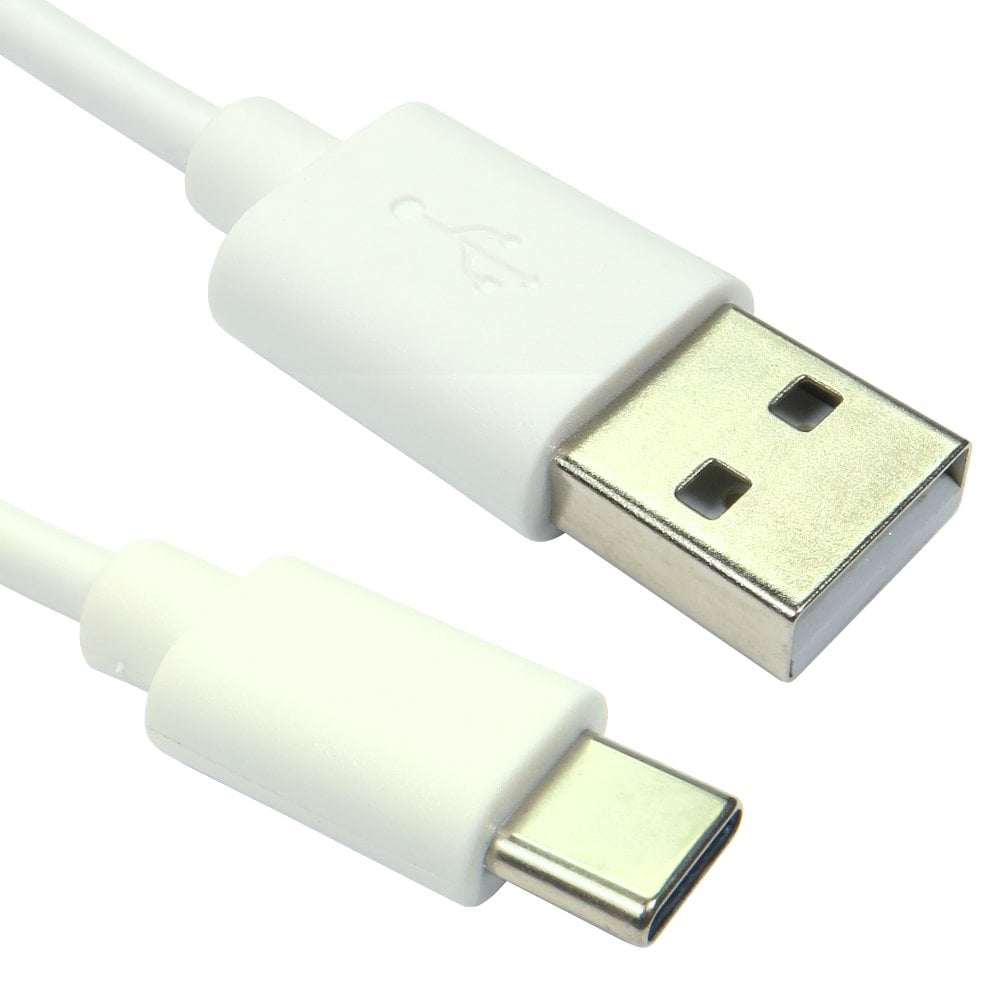 1m USB A to USB C Cable White USB 2.0 480Mbps 15W