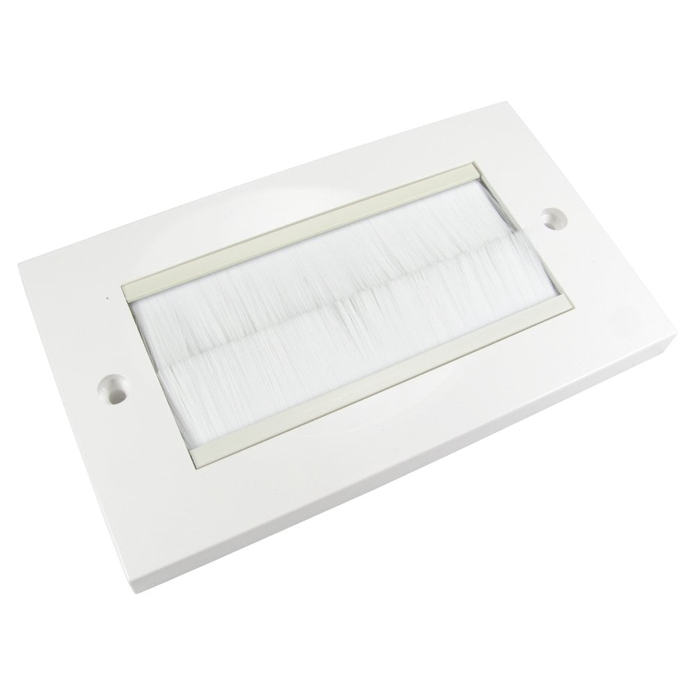 Double Brush Plate White Faceplate with White Brush