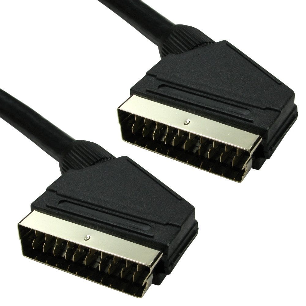 1.5m Scart to Scart 21 Pin Mini Coax Cable