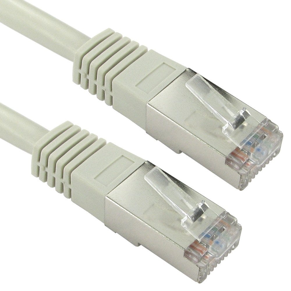 0.5m Grey CAT5e Shielded Patch Cable Full Copper
