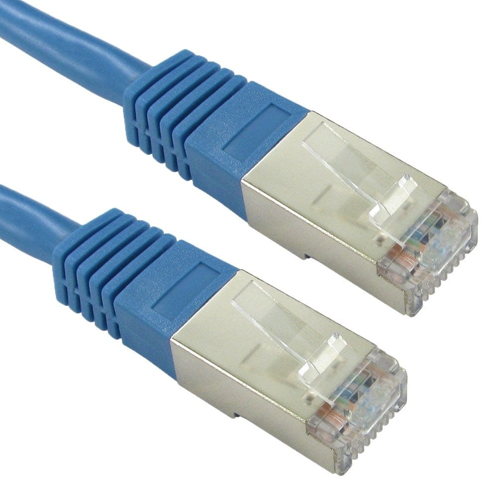0.5m Blue CAT5e Shielded Patch Cable Full Copper