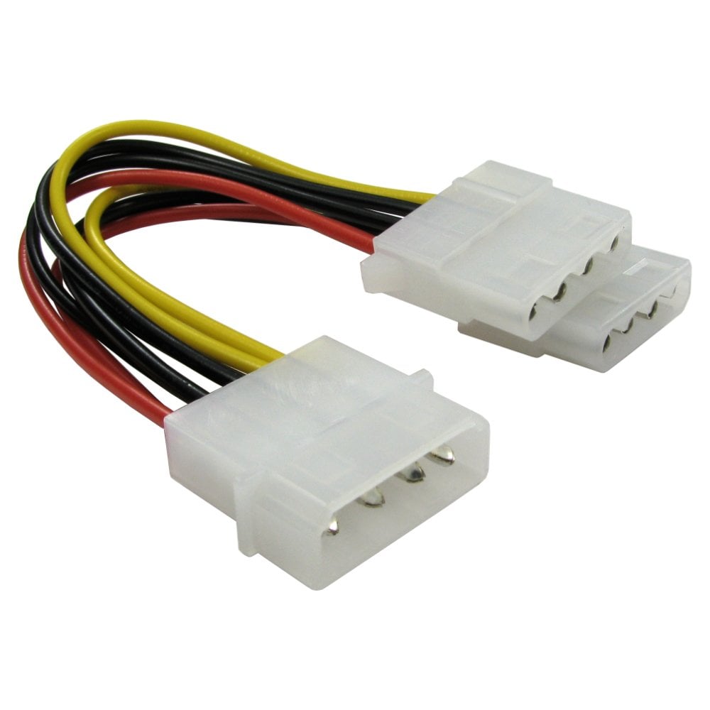 15cm 4-Pin Molex Female 2x 4-Pin Molex Male