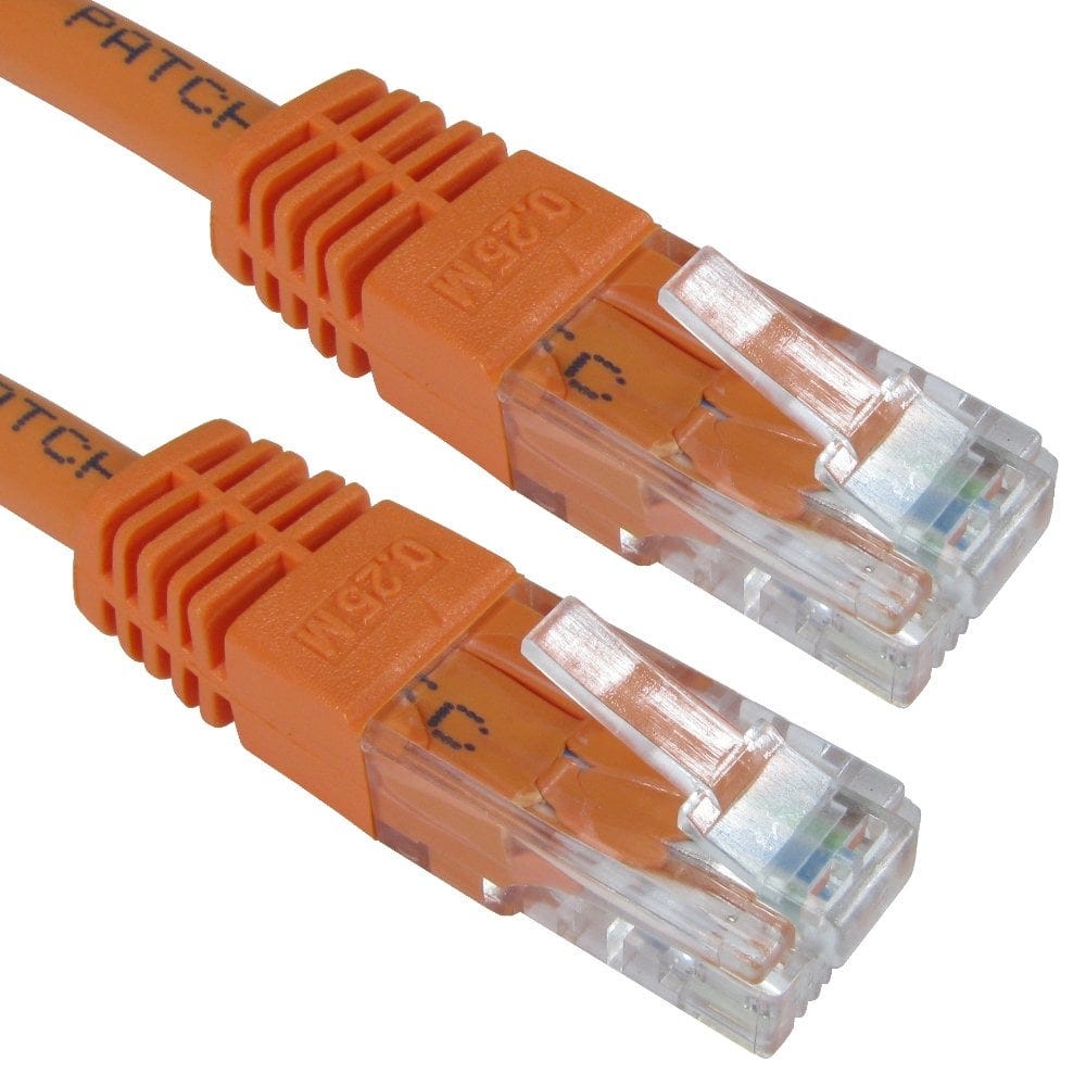 0.25m CAT6 UTP PVC Inj Moulded Cable Orange