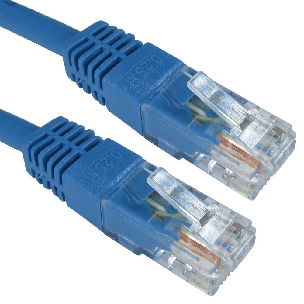 0.25m Short Ethernet Cable CAT6 UTP Blue