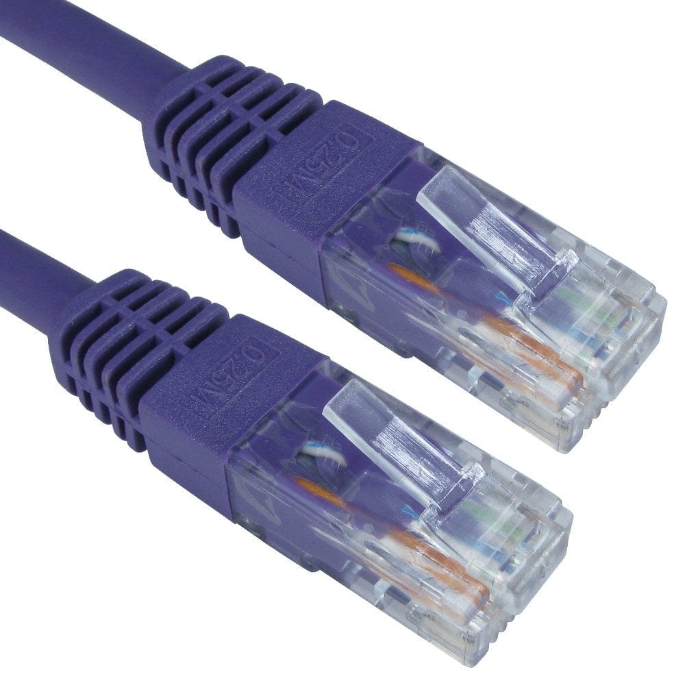 0.25m CAT6 UTP PVC Inj Moulded Cable Violet