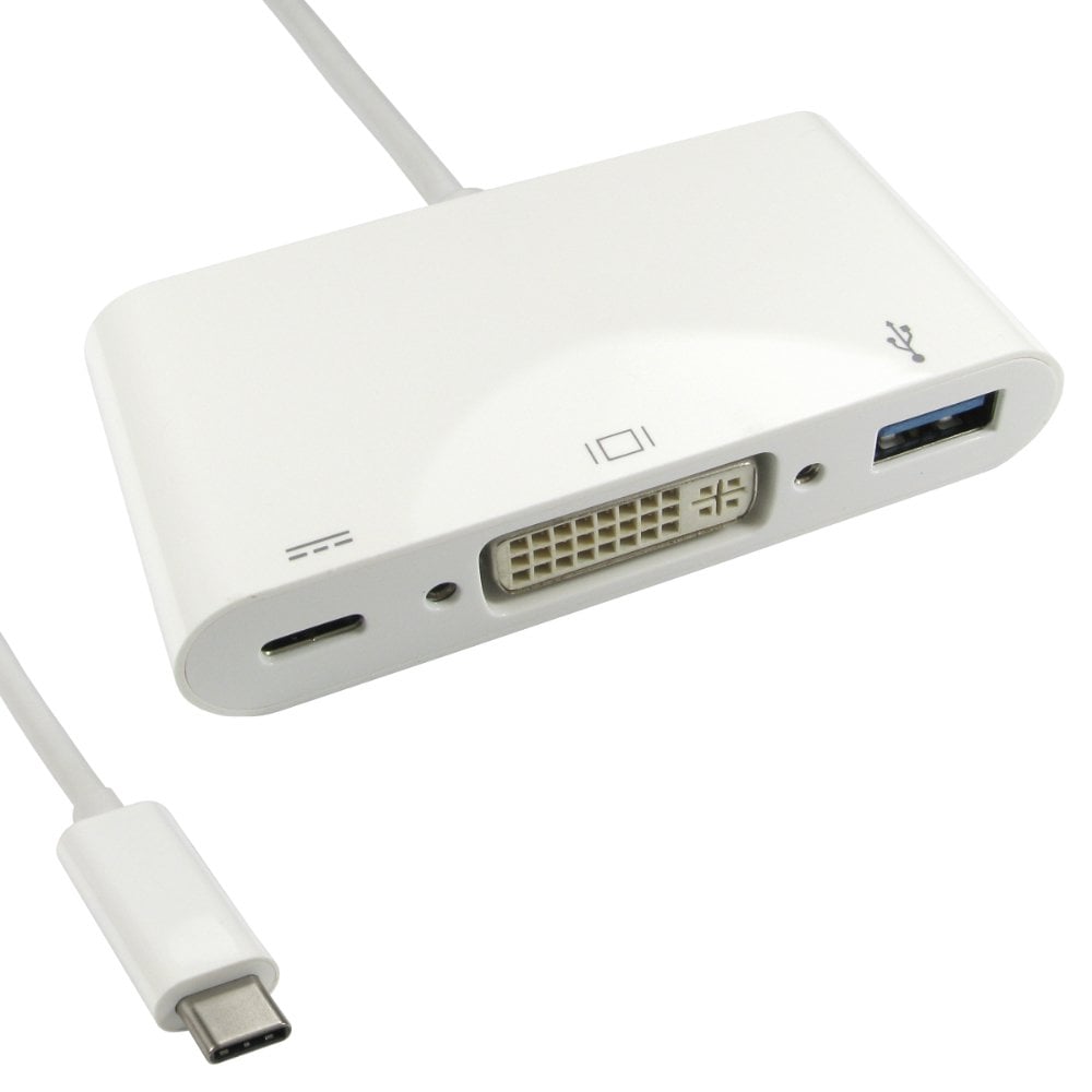 USB Type-C to DVI & USB 3.0 Adapter with Power Delivery PD