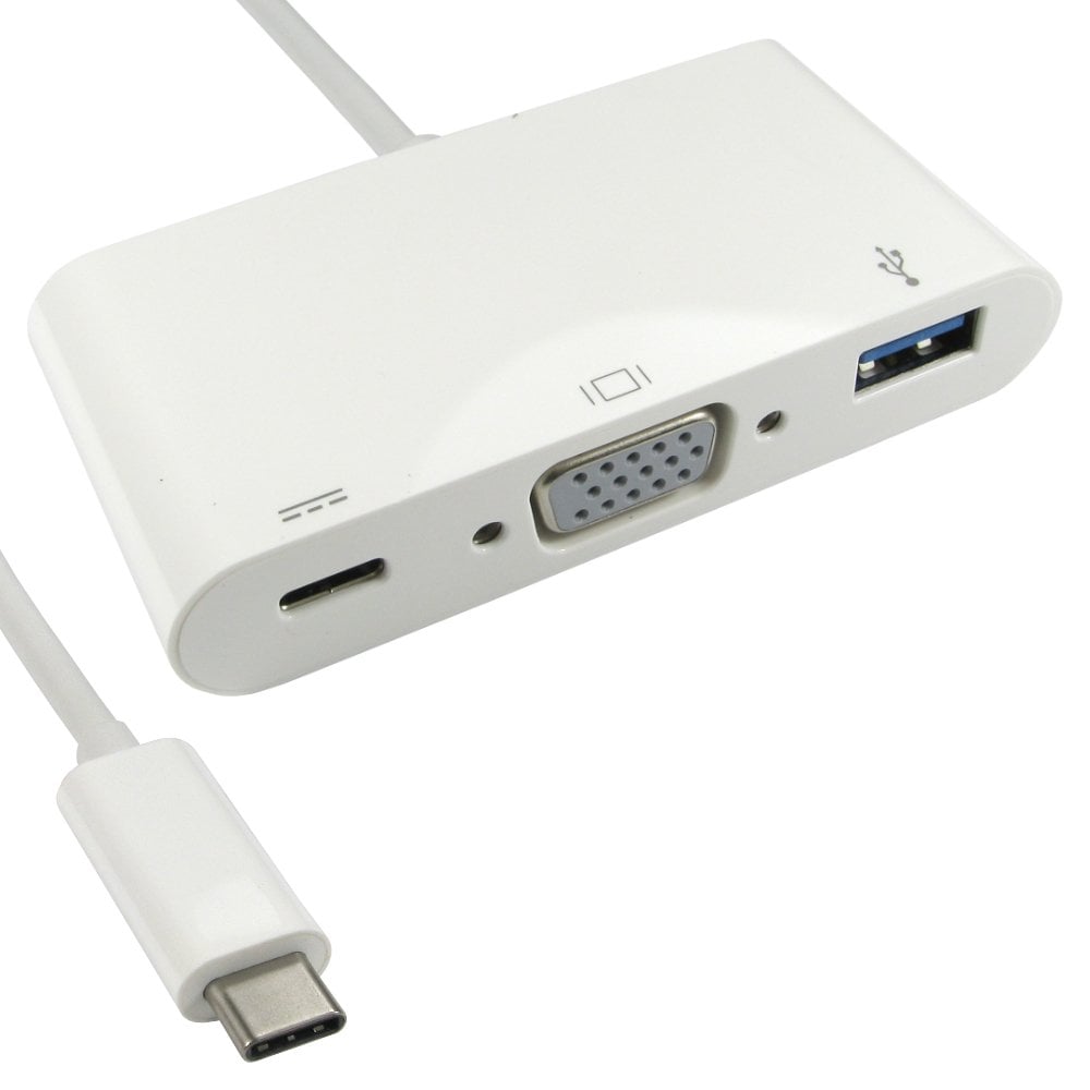 USB Type-C to VGA & USB 3.0 Adapter with Power Delivery