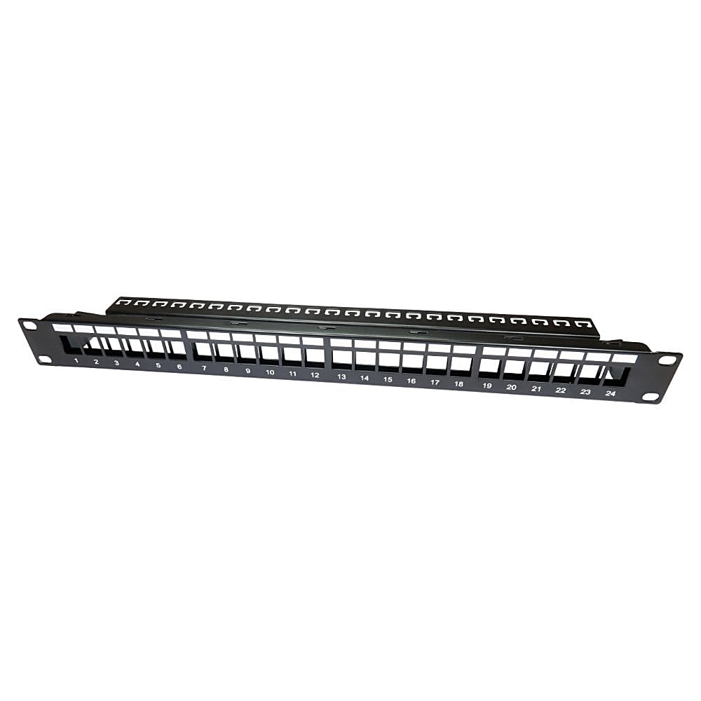 24 Port Unshielded Keystone Patch Panel 1U, Unloaded