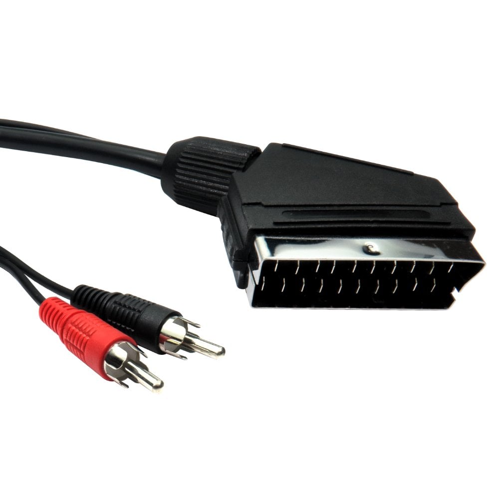 1.5m Scart Plug to Scart Plug plus 2 Phono