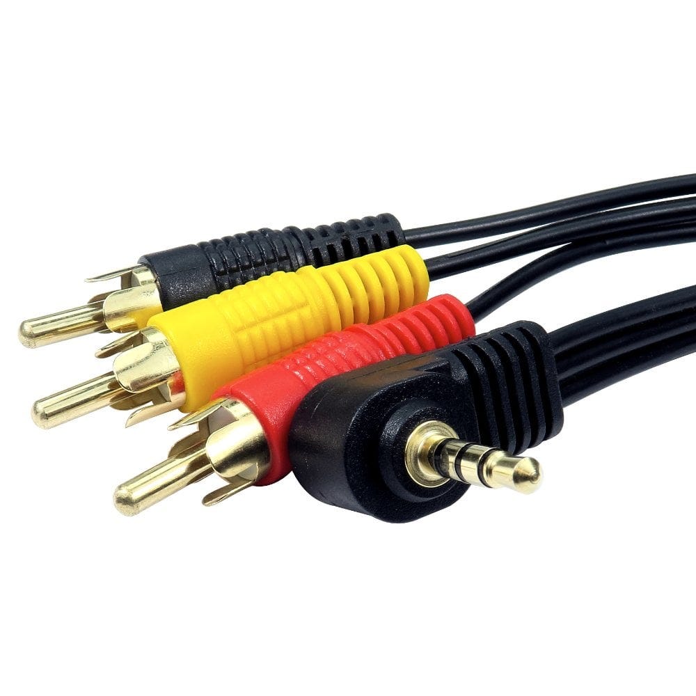 1m 3.5mm to 3x Phono AV Cable