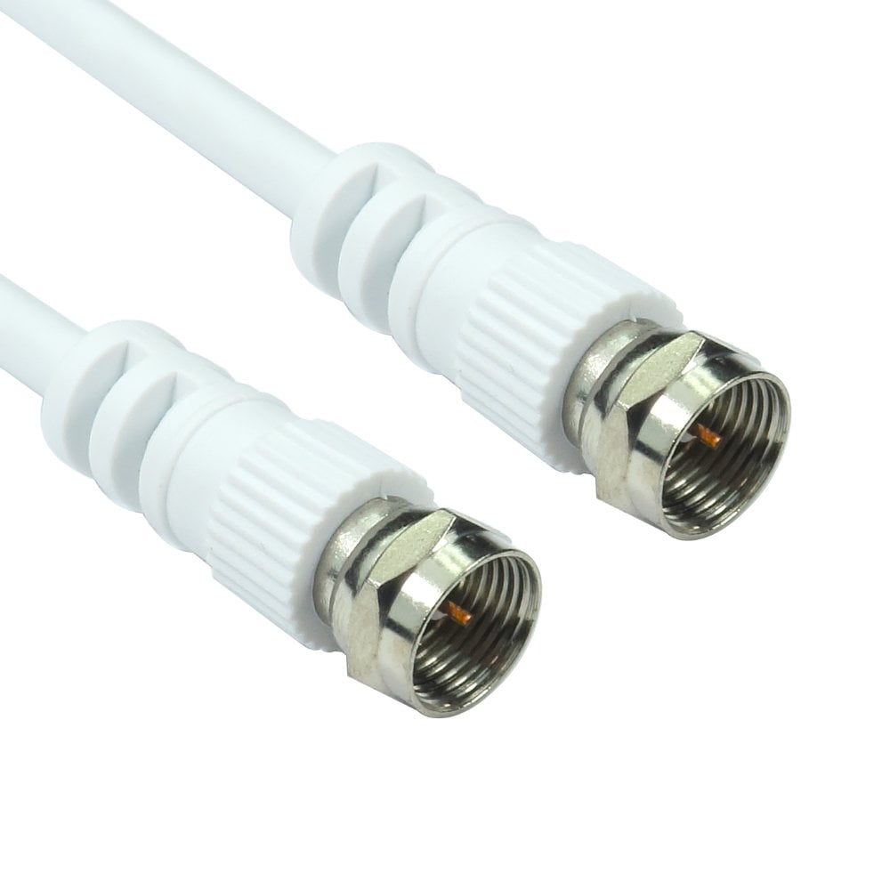0.5m F-Type Cable for Satellite Sky Virgin Media White