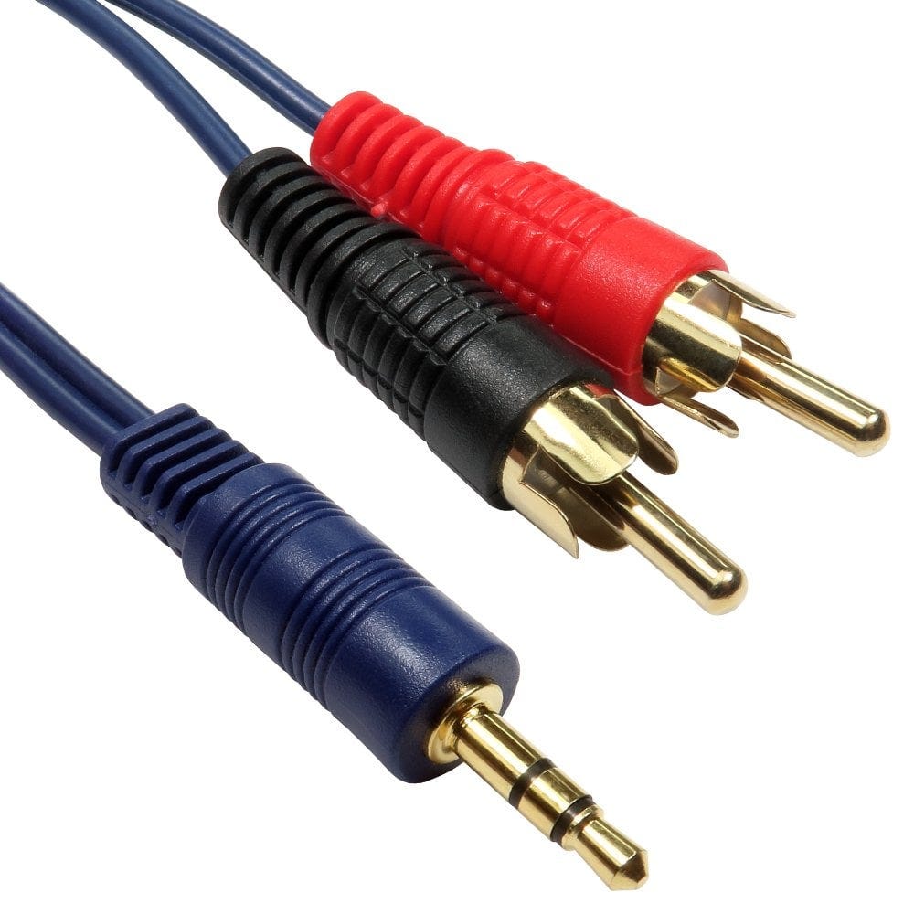 20m 2x Phono to 3.5mm Aux In Cable Shielded
