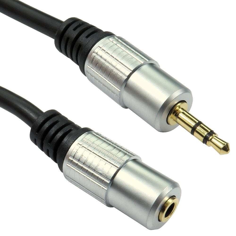 3.5mm Male to Female Extension Cable 1m Premium Gold