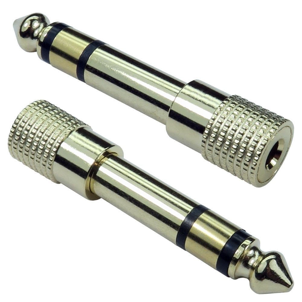 6.35mm Male to 3.5mm Female Stereo Adapter Gold