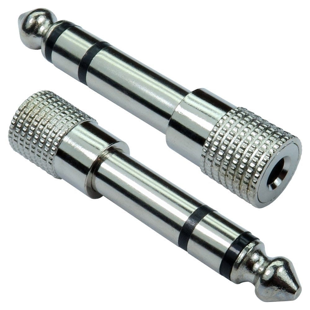 6.35mm Male to 3.5mm Female Stereo Adapter Nickel