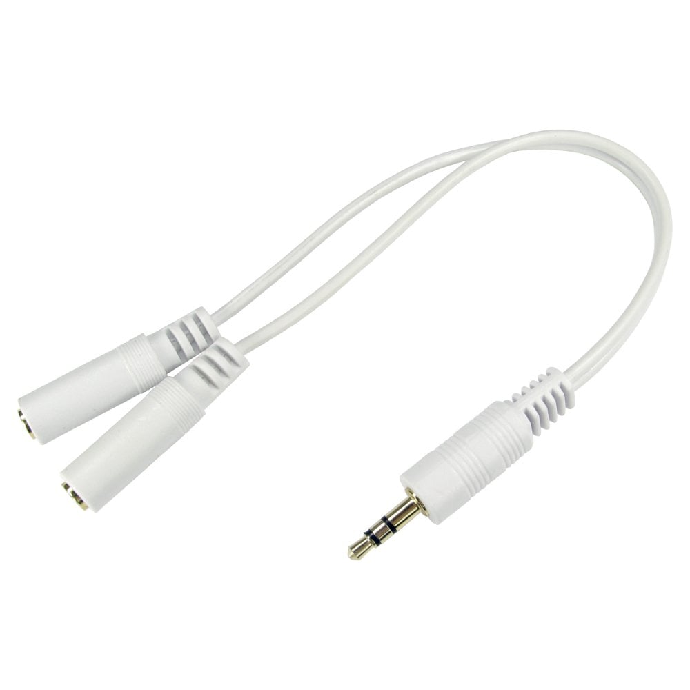 3.5mm Headphone Splitter Cable White