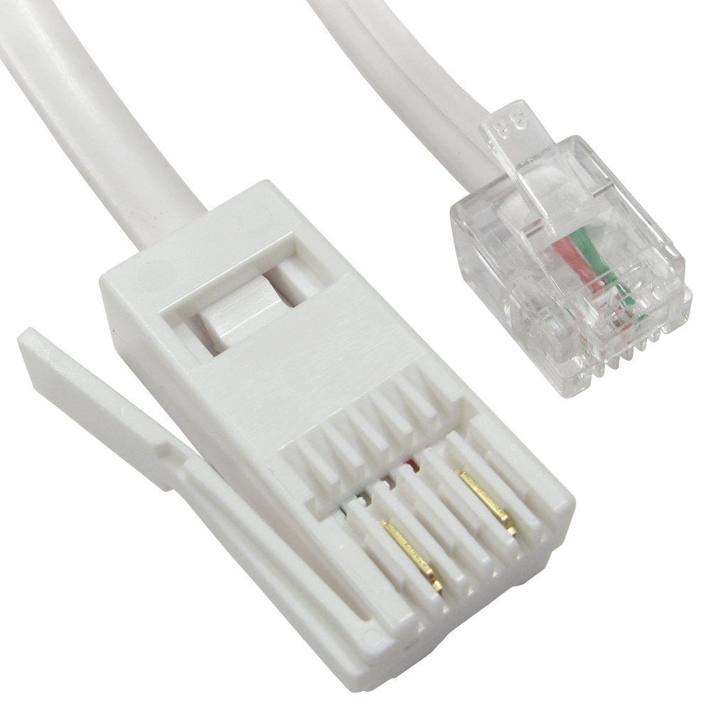 2m White BT M RJ11-2 Wire Xover