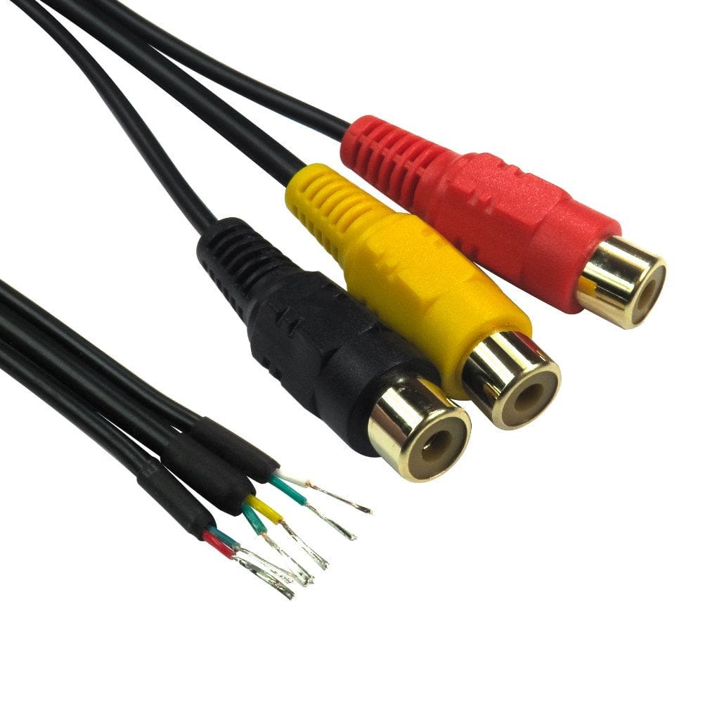 25cm 3x Phono Socket to Free End Cable