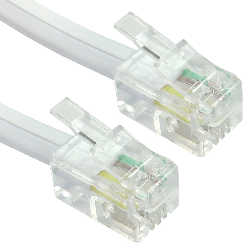 3m RJ10 Coiled Handset Cable White