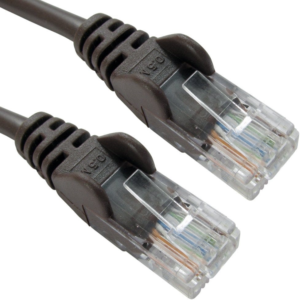 0.25m Network CAT5e Patch Lead Moulded Brown