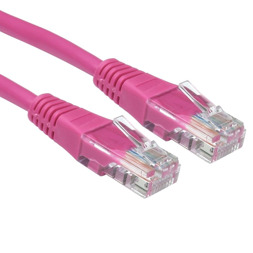 0.25m CAT5e Patch Cable Pink Full Copper 24AWG