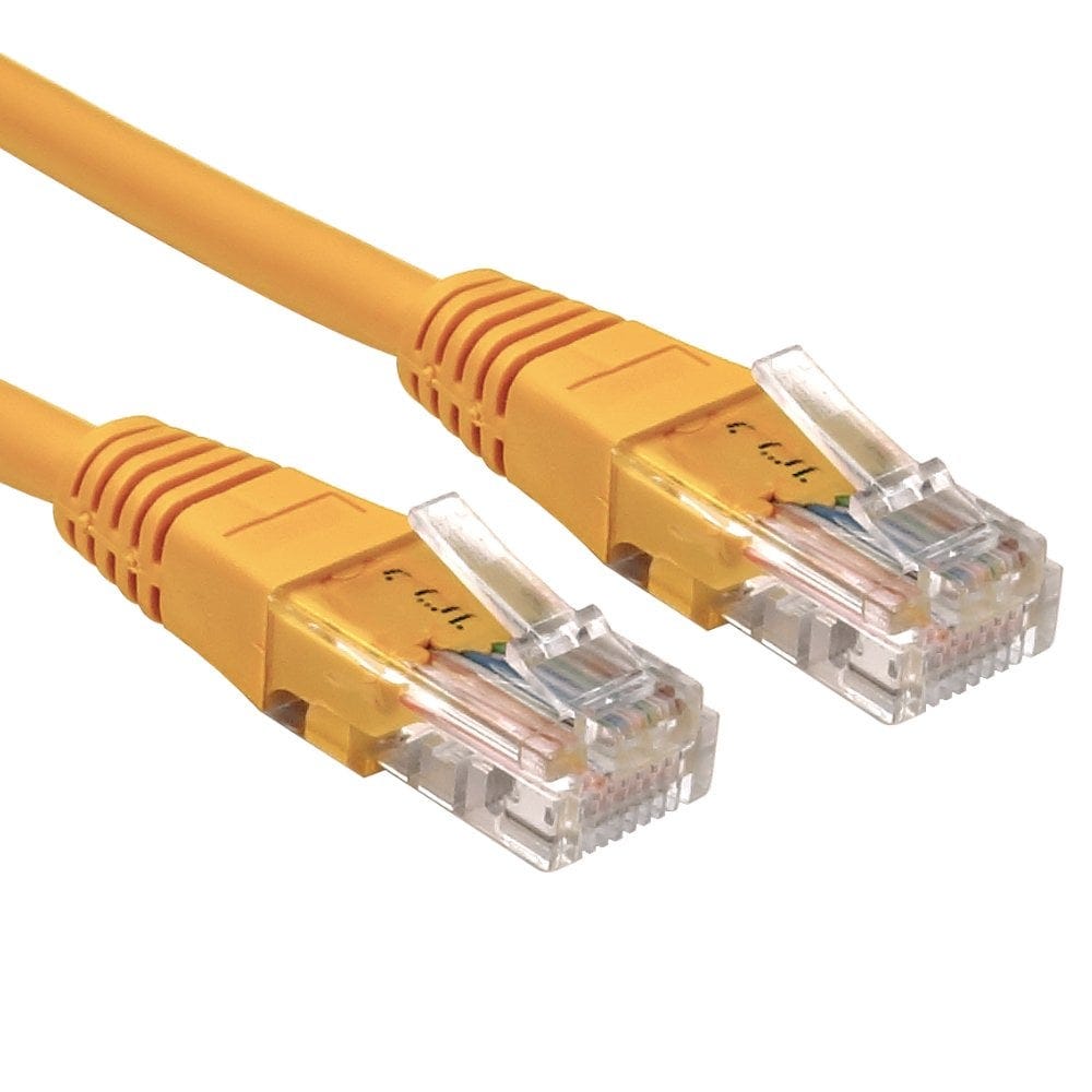 2m CAT5e Patch Cable Yellow Full Copper 24AWG