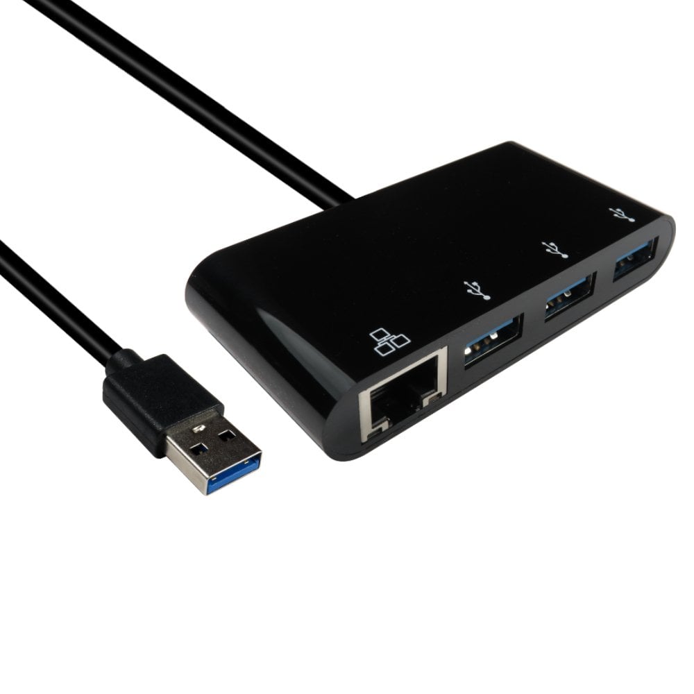 USB 3.0 Gigabit Ethernet Adapter with USB Hub