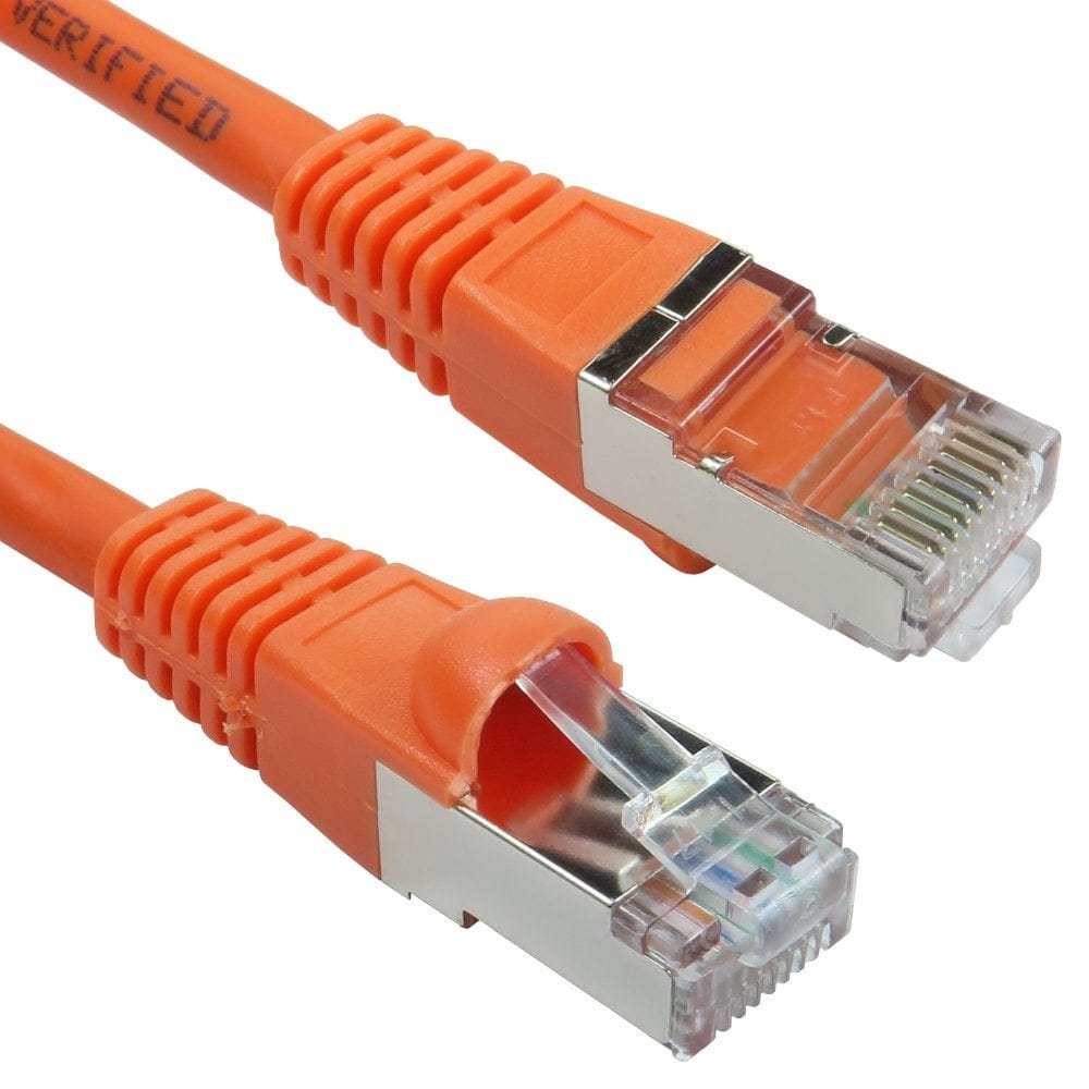 25cm CAT6A Network Cable Orange Shielded