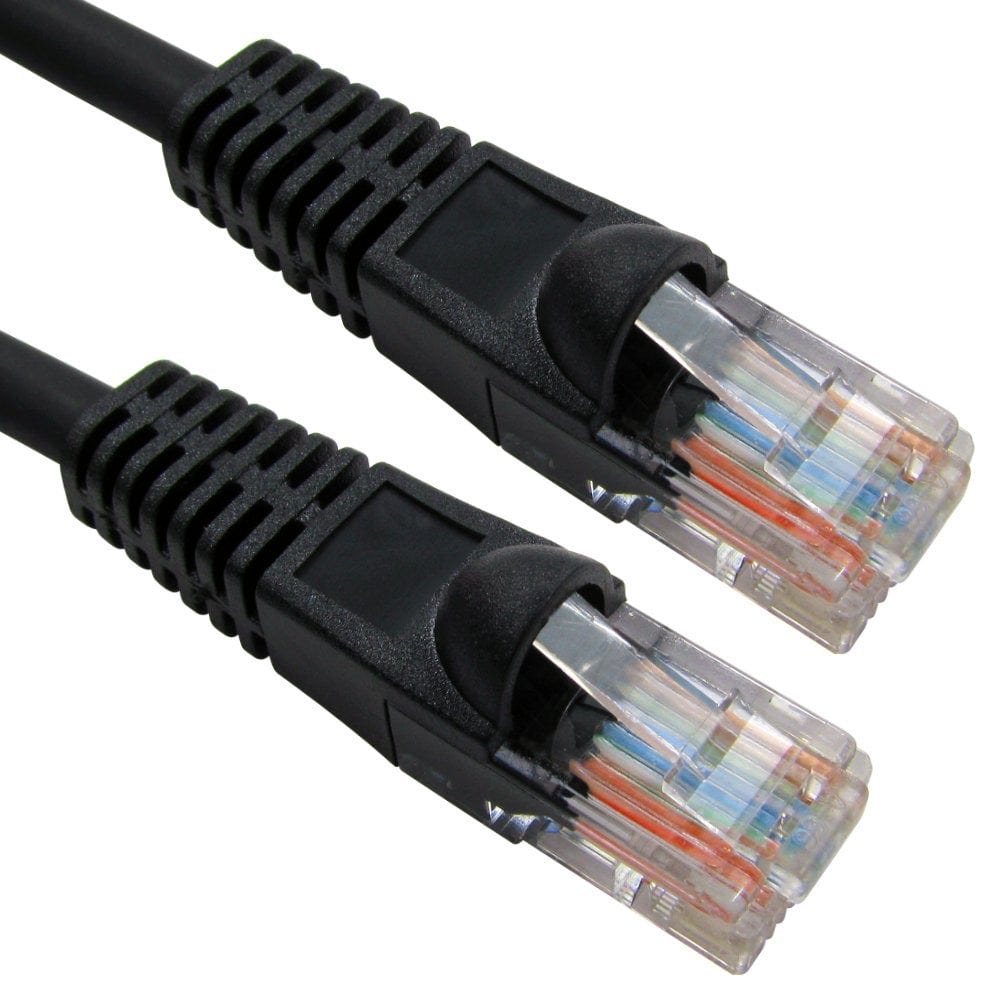 0.5m LSZH Snagless CAT5e Patch Cable Black 24 AWG
