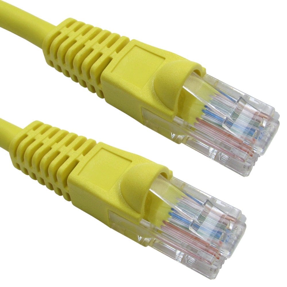 0.5m LSZH Snagless CAT5e Patch Cable Yellow 24 AWG