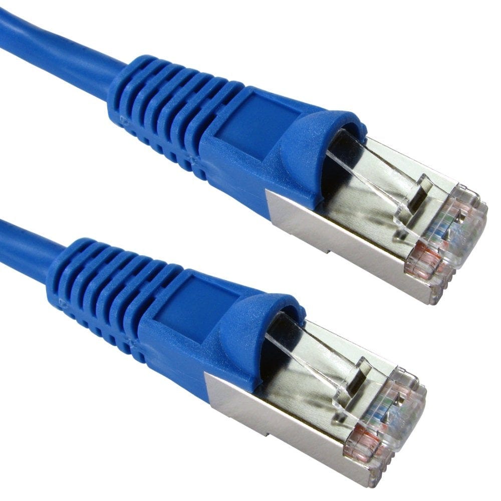 0.5m CAT5e Shielded Snagless Patch Cable Blue 26 AWG
