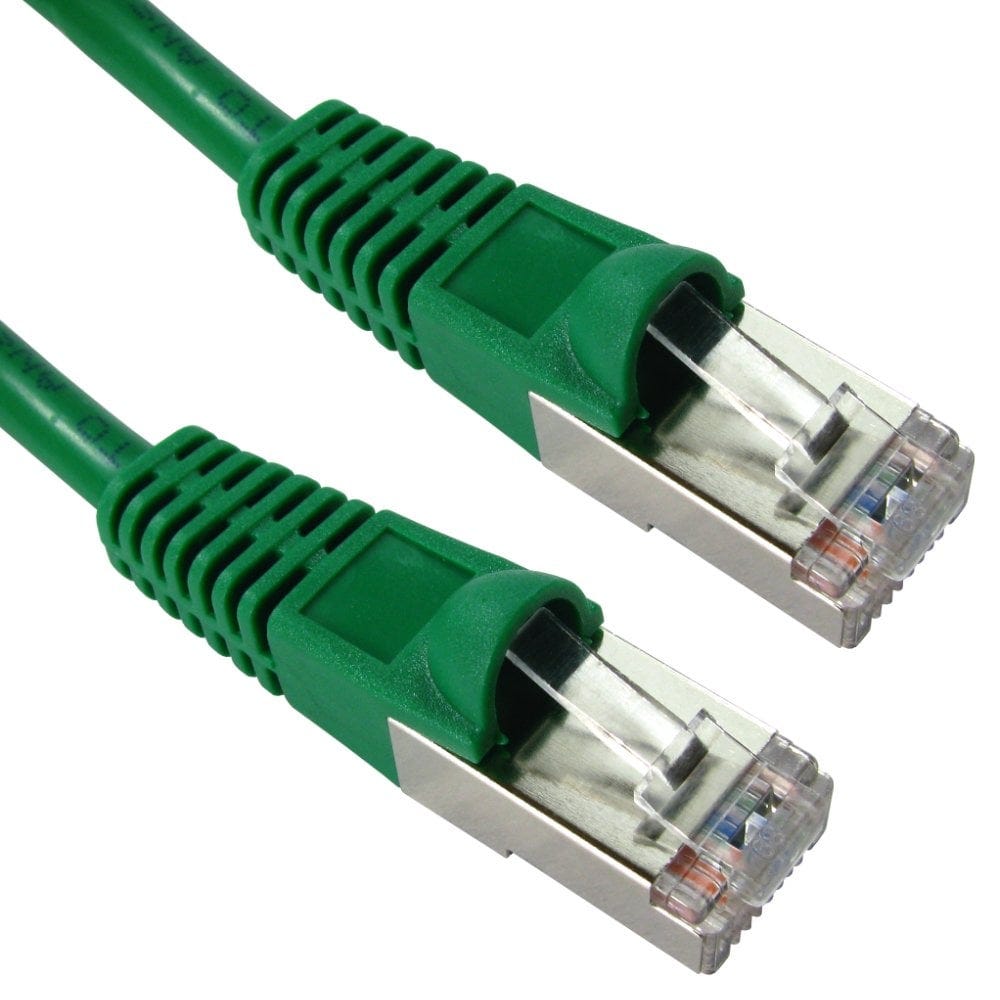 0.5m CAT5e Shielded Snagless Patch Cable Green 26 AWG