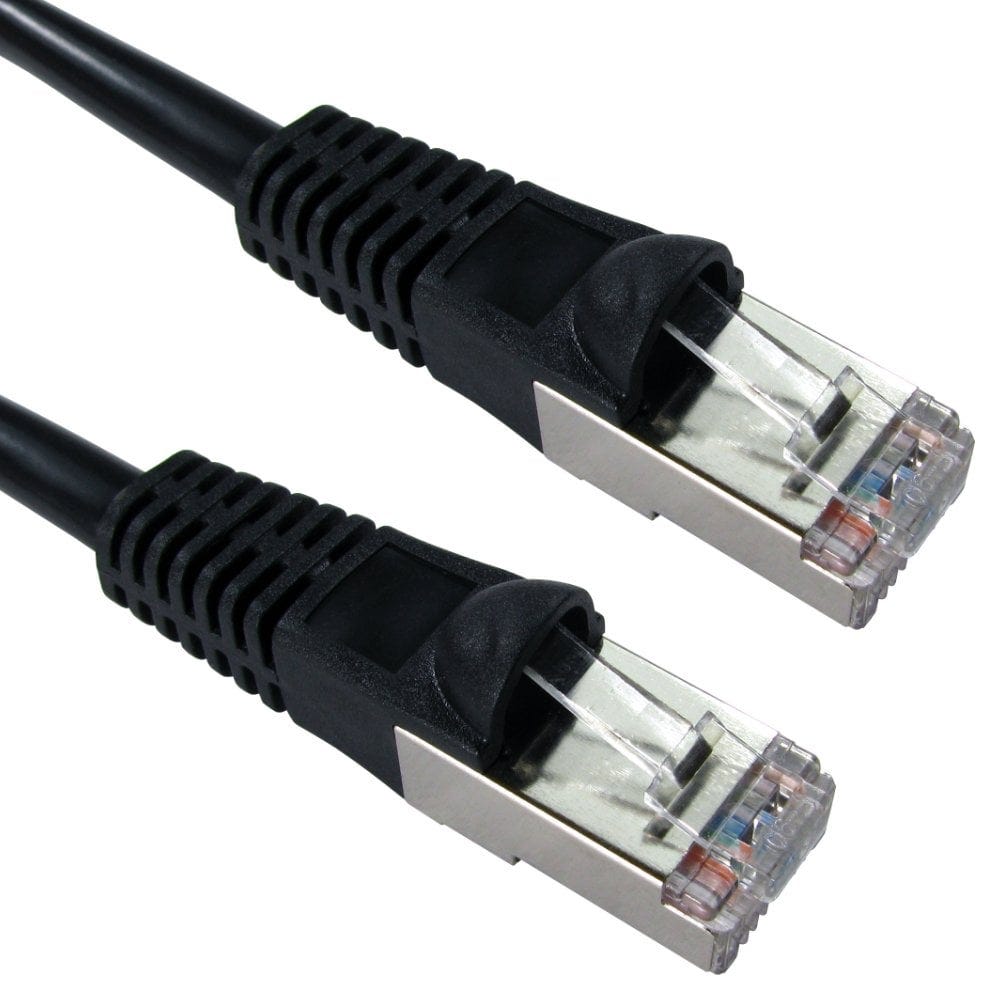 0.5m CAT5e Shielded Snagless Patch Cable Black 26 AWG