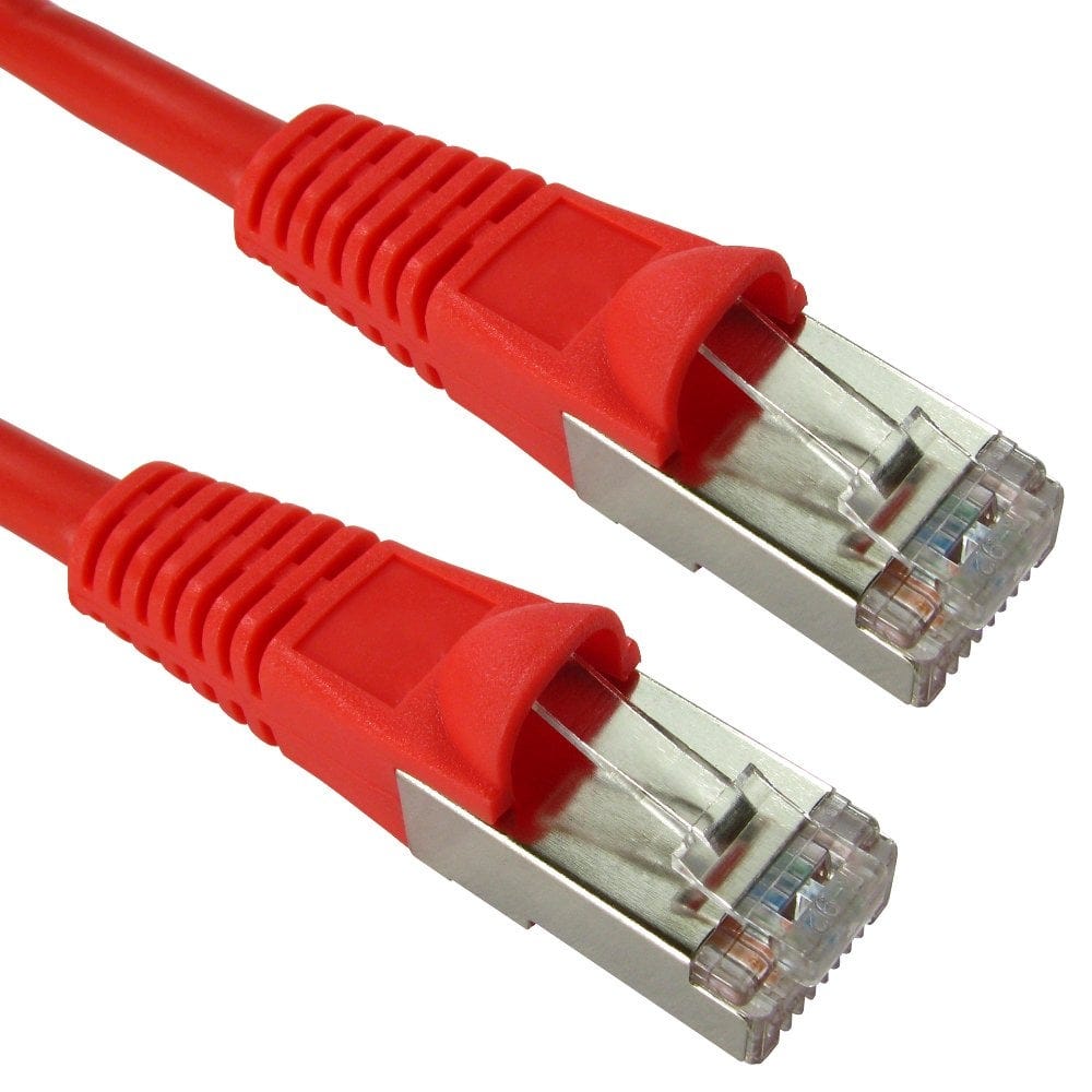 0.5m CAT5e Shielded Snagless Patch Cable Red 26 AWG