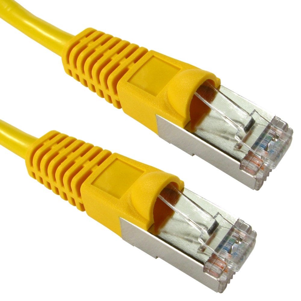 0.5m CAT5e Shielded Snagless Patch Cable Yellow 26 AWG