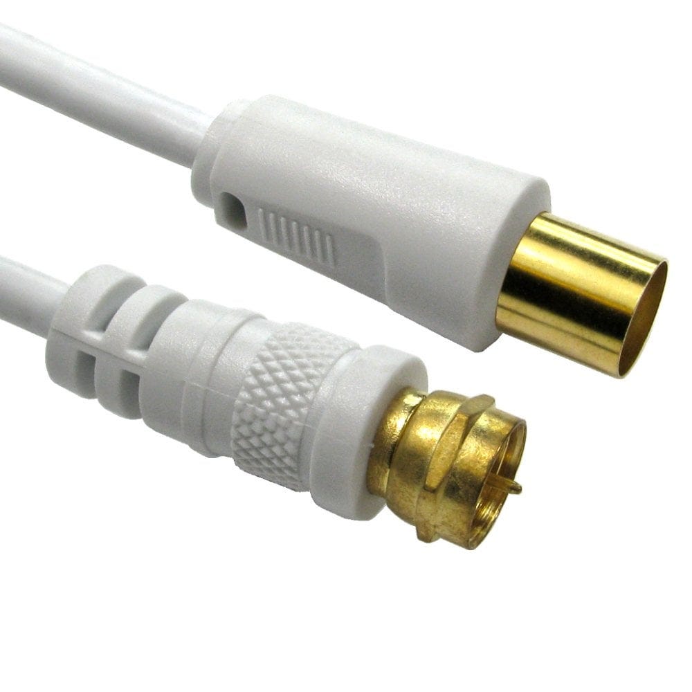 0.5m Short TV Aerial to F-Type Cable, Push to Screw On