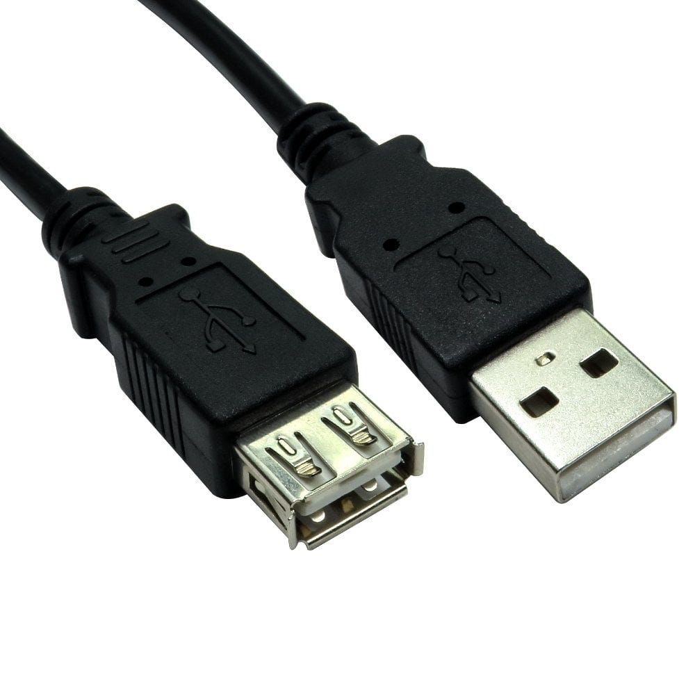 1m USB 2.0 Extension Cable Black